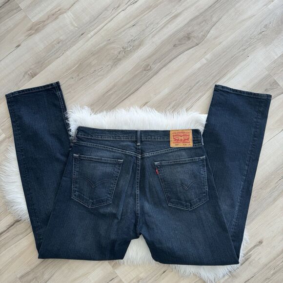 Mens Levi’s 505 Dark Wash Straight Leg Jeans 36x34 AS - Picture 4 of 5